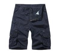 FOLKFOLD Pantaloncini da uomo a 5 punti, stile casual, lunghezza media, da lavoro, da spiaggia, blu navy, 56