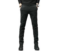 FOLKFOLD Pantaloni casual da uomo primaverili Hong Kong neri slim fit affusolati elastici da lavoro senza pieghe versatili, 9038 Nero, 50
