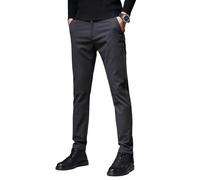 FOLKFOLD Pantaloni casual da uomo primaverili Hong Kong neri slim fit affusolati elastici da lavoro senza pieghe versatili, 2101 Grigio Scuro, 50