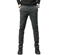 FOLKFOLD Pantaloni casual da uomo primaverili Hong Kong neri slim fit affusolati elastici da lavoro senza pieghe versatili, 9038-1 grigio spesso, 52