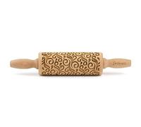 Folkroll Dough Roller Floral Decorative Rolling Pin Embossing Roller Pattern Motif Beech Wood Junior