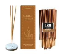Folkulture Bastoncini di incenso da chiesa, set di 100 bastoncini di incenso Insence con supporto per rilassamento, incenso all'incenso e mirra, biologici, a combustione lenta e non tossici, per il