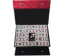 FOLLDALT Set Mahjong, 144 Pezzi 3,0x2,25x1,7 cm Set di Piastrelle Mahjong Portatile con 3 Dadi, Formato Completo con Numeri Inglesi per Viaggio, Festa, Gioco in Famiglia, Adulti