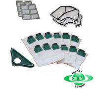 Folletto 12 Sacchetti VK 140 VK 150 + 2 Griglie Motore + 12 Profumi + S.Spazzola