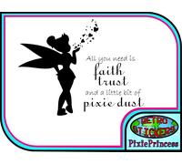 Folletto Polvere Campanellino Fairy W Adesivo Vinile Specchio Auto Truck Vetrina
