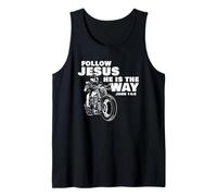 Follow Jesus He is The Way Christian Motorcycle Gospel Biker Canotta