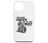 Follow Jesus He is the Way Christian Motorcycle Gospel Biker Custodia per iPhone 13