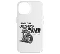 Follow Jesus He is the Way Christian Motorcycle Gospel Biker Custodia per iPhone 14
