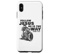 Follow Jesus He is the Way Christian Motorcycle Gospel Biker Custodia per iPhone XS Max