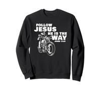 Follow Jesus He is The Way Christian Motorcycle Gospel Biker Felpa