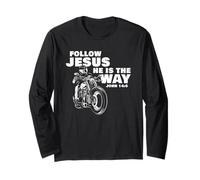 Follow Jesus He is The Way Christian Motorcycle Gospel Biker Maglia a Manica