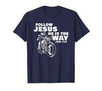 Follow Jesus He is The Way Christian Motorcycle Gospel Biker Maglietta