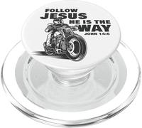Follow Jesus He is the Way Christian Motorcycle Gospel Biker PopSockets PopGrip per MagSafe