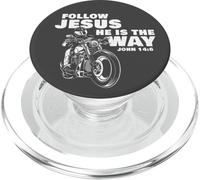 Follow Jesus He is the Way Christian Motorcycle Gospel Biker PopSockets PopGrip per MagSafe