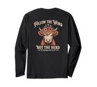 Follow The Word Not The Herd Christian Bible Verse Scripture Maglia a Manica