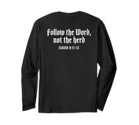 Follow The Word Not The Herd Christian Bible Verse Scripture Maglia a Manica