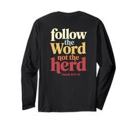 Follow The Word Not The Herd Christian Bible Verse Scripture Maglia a Manica