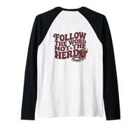 Follow The Word Not The Herd Christian Bible Verse Scripture Maglia con Maniche Raglan