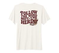 Follow The Word Not The Herd Christian Bible Verse Scripture Maglietta Premium