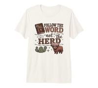 Follow The Word Not The Herd Christian Bible Verse Scripture Maglietta Premium