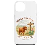 Follow The Word Not The Herd Isaiah 8:11-13 Western Cow Custodia per iPhone 13