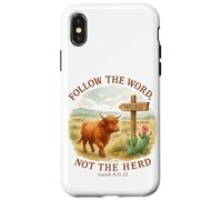Follow The Word Not The Herd Isaiah 8:11-13 Western Cow Custodia per iPhone X/XS