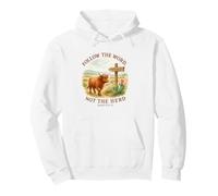 Follow The Word Not The Herd Isaiah 8:11-13 Western Cow Felpa con Cappuccio