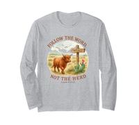 Follow The Word Not The Herd Isaiah 8:11-13 Western Cow Maglia a Manica