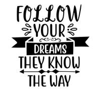 follow your dreams they know the way 01 A4 Poster on Canvas - Ispiratrice Motivazionale Arte da parete Vita quotidiana Citazione incoraggiante Frasi brevi famose Parole ispiratrici Messaggi di speran