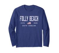 Folly Beach South Carolina Field/Folly Beach SC Maglia a Manica