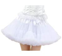 FOLOBE Sottogonna in Tulle da Donna Gonna a più Strati Bianco M