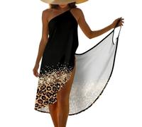 FOLODA Abito da sole con stampa alla moda, casual, elasticizzato, per spiaggia, nuoto, prendere il sole, spiaggia, vacanze, traspirante all'aperto