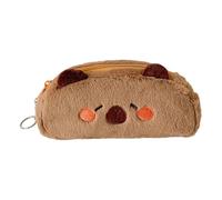 FOLODA Borsa multiuso in peluche con chiusura sicura per organizzazione scolastica, Marrone scuro, Bellezza di massa