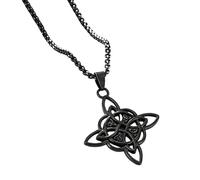 FOLODA Collana con ciondolo a forma di crocifisso in stile retrò, con nodo cinese, colore oro, argento e nero, opzionale per uomo, regalo di compleanno, gioiello religioso unico, as shown, Metallo