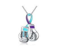FOLODA Collana con guantone da boxe rivestita facile da usare, leggera catena per il collo, gioielli per celebrare per donne di supporto, One Size, come descritto, come descritto