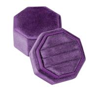 FOLODA Contenitore per anelli ottagonali in flanella, perfetto per tre anelli, set di fidanzamento, scatola per proposta di esposizione, Misura unica, come descritto