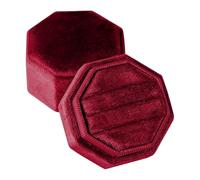 FOLODA Contenitore per anelli ottagonali in flanella, perfetto per tre anelli, set di fidanzamento, scatola per proposta di esposizione, Misura unica, come descritto