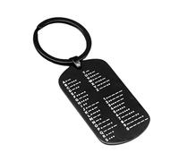 FOLODA Morses Code Keychains - Targhetta per messaggi segreti in acciaio inossidabile per etichette personalizzate, B, Taglia unica