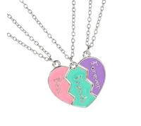 FOLODA Set di 3 collane dell'amicizia a forma di cuore che simboleggiano il legame portatile per donne alla moda e appassionati di moda