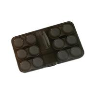 FOLODA Supporto per lenti con 6 paia di supporti per viaggi e uso quotidiano, con bastone e pinzette Waterprevent contenitore per lenti, grigio
