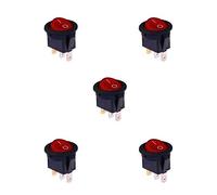 Fologar - 2 Interruttore a bilanciare, rotondo, rosso, illuminato 3 poli, On / Off, con luce 220 V