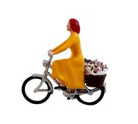 Folpus 1:64 Ragazza Che Cavalca Un Modello Mini Ciclista Figura da Collezione Tiny People Modello per Tavolo da Sabbia, Layout del Treno