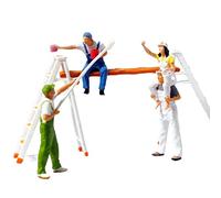 Folpus 1/87 Figura Pittore in Miniatura Personaggio Femminile E Maschile Bambola della Resina per Il Modello di Treno Ferrovia Micro Paesaggio Diorami