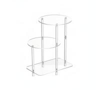 Folpus 1 Acrilico Scaffale Portaoggetti Multiuso Tavolino Tre Ripiani Struttura Trasparente Stile Moderno Adatto per Camera da Letto Soggiorno Cucina Bagno, Stile Rotondo