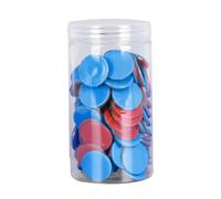 Folpus 100 Gettoni, Contatori Didattici per Giochi di Matematica, in Resistente Materiale PP, Adatti per L'apprendimento E Le attività a Casa, Rosso & Blu