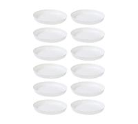 Folpus 12 Pezzi sottovaso per Piante, Vassoio per Acqua, Design Tradizionale, Piatto, Elegante sottovaso Spesso, Robusto per Piante, Bianco, M