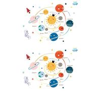 Folpus 2 adesivi murali del solare, carta da parati moderna per camera da letto, decorazioni rimovibili, cartoni animati, decalcomanie per pareti,