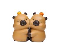 Folpus 2 Pezzi Capybara Statue Fermalibri Decorativi in Resina Figurina Animale Moderno Sostegno per Libri Decorazione Da Tavolo Adatta per Regalo Casa Uffic