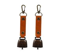 Folpus 2X Loud Bear Bells, Portachiavi Multiuso Portatili con Campanaccio per Escursionismo, Trekking, Campeggio All'aperto, Ciclismo, Marrone
