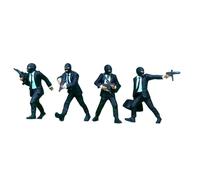 Folpus 4 Pezzi 1/64 Suit Robber Miniature Figure Diorama Mini Persone Figurine per Micro Paesaggio Decor